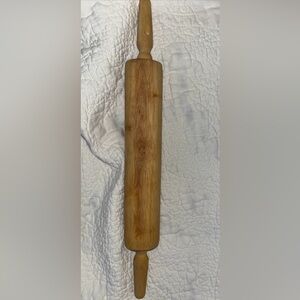 Vintage Wooden Rolling Pin 16.5 In Long (including Handles)